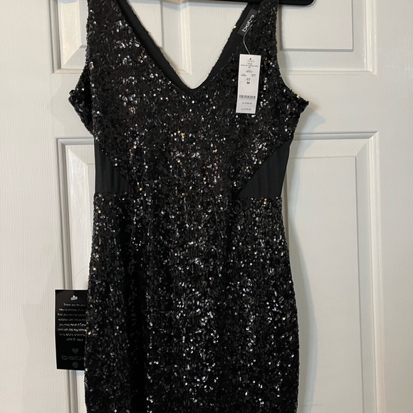 (A) Black sequin Bebe dress. Perfect holiday party dress!! - Picture 2 of 7
